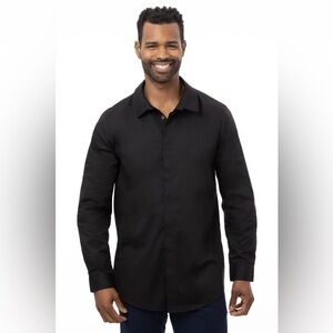 New in package NWT Chef Works Men Size 2X Black Button Up Shirt Long Sleeve